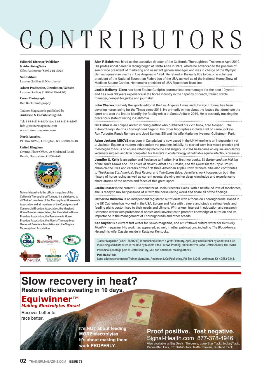 North American Trainer Magazine - horse racing Preview Pages