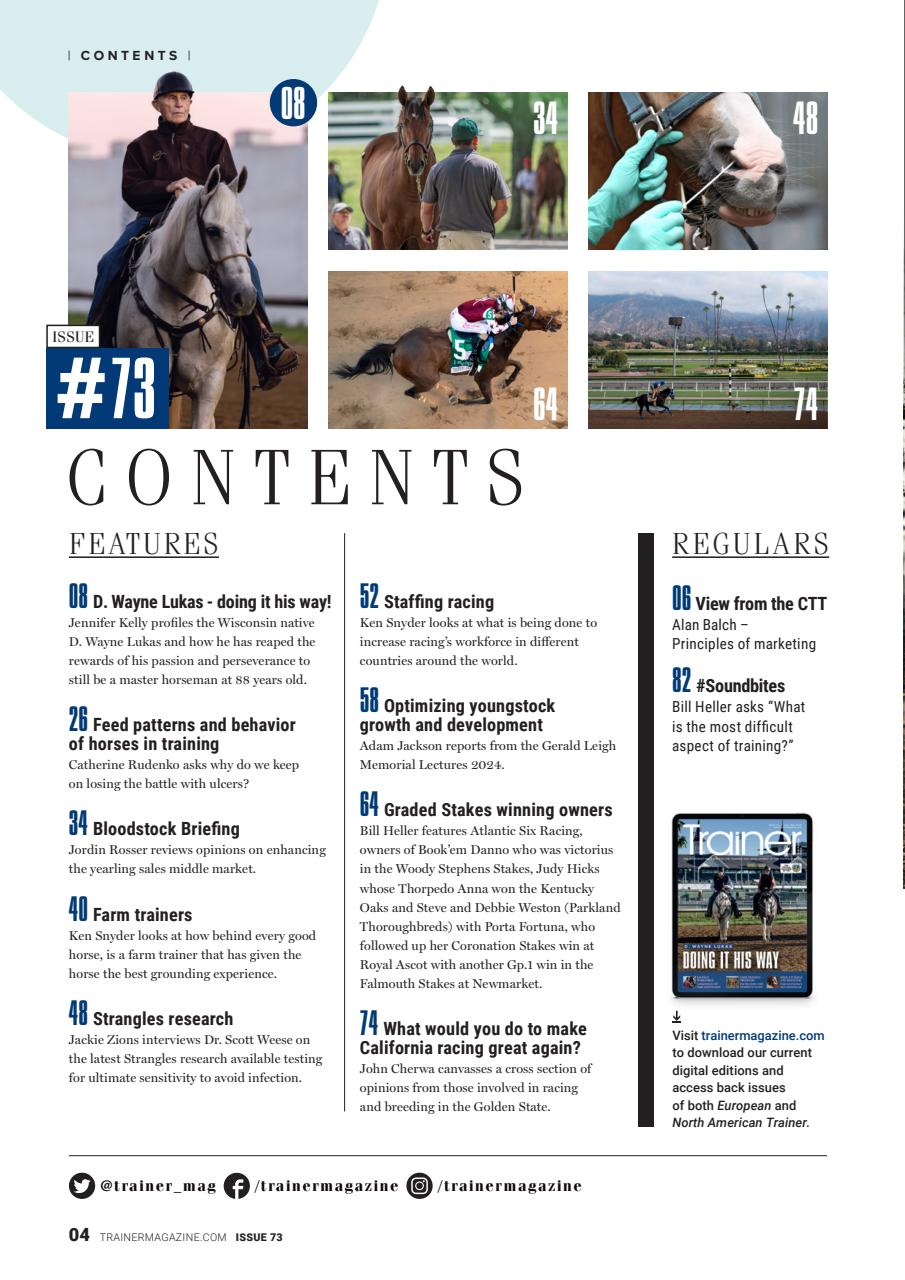 North American Trainer Magazine - horse racing Preview Pages