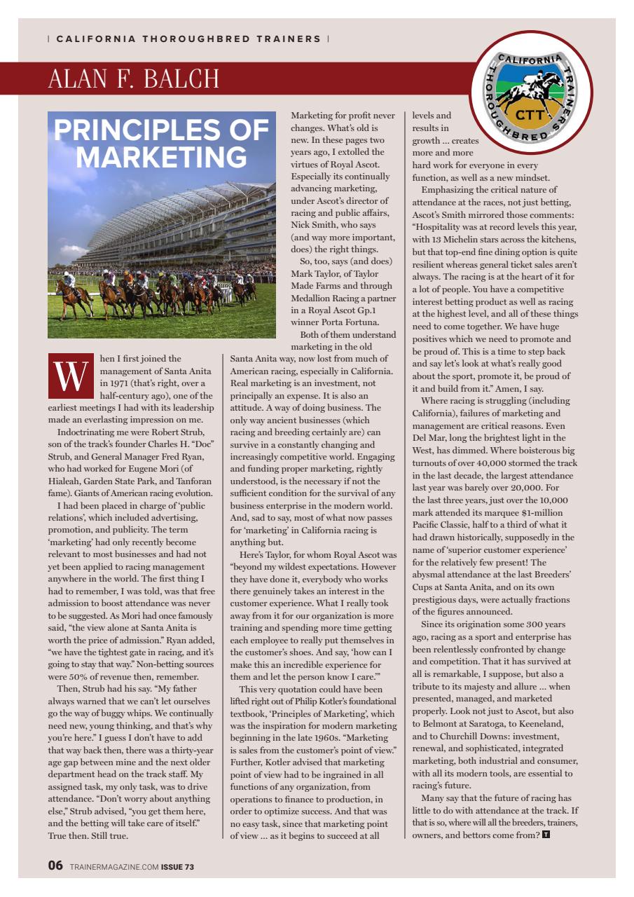 North American Trainer Magazine - horse racing Preview Pages