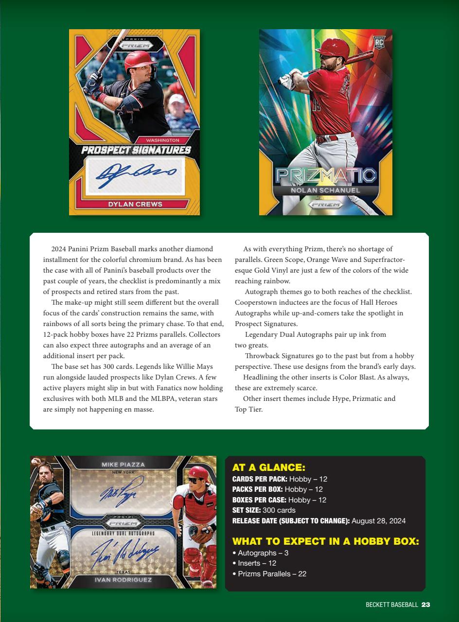 Beckett Baseball Magazine Preview Pages