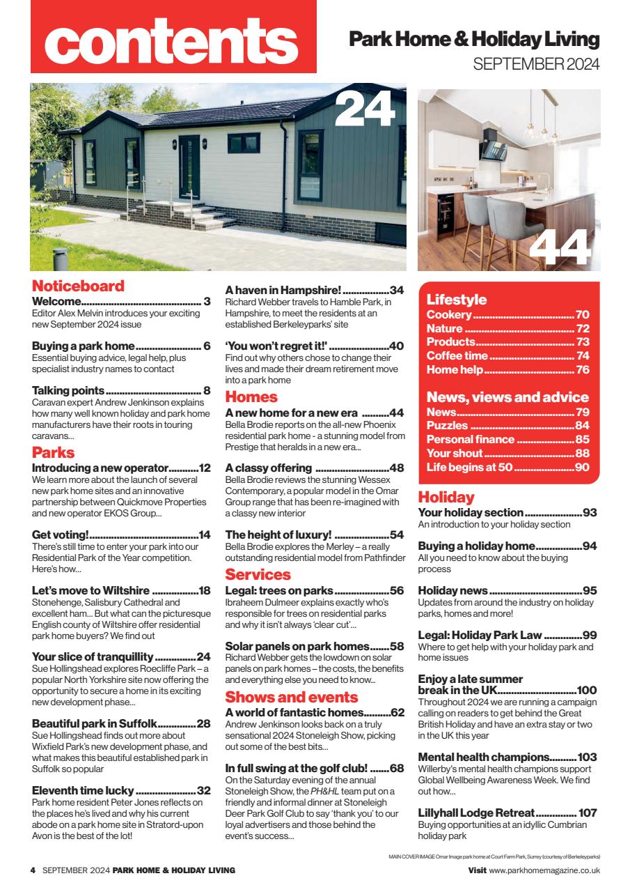 Park Home & Holiday Living Preview Pages