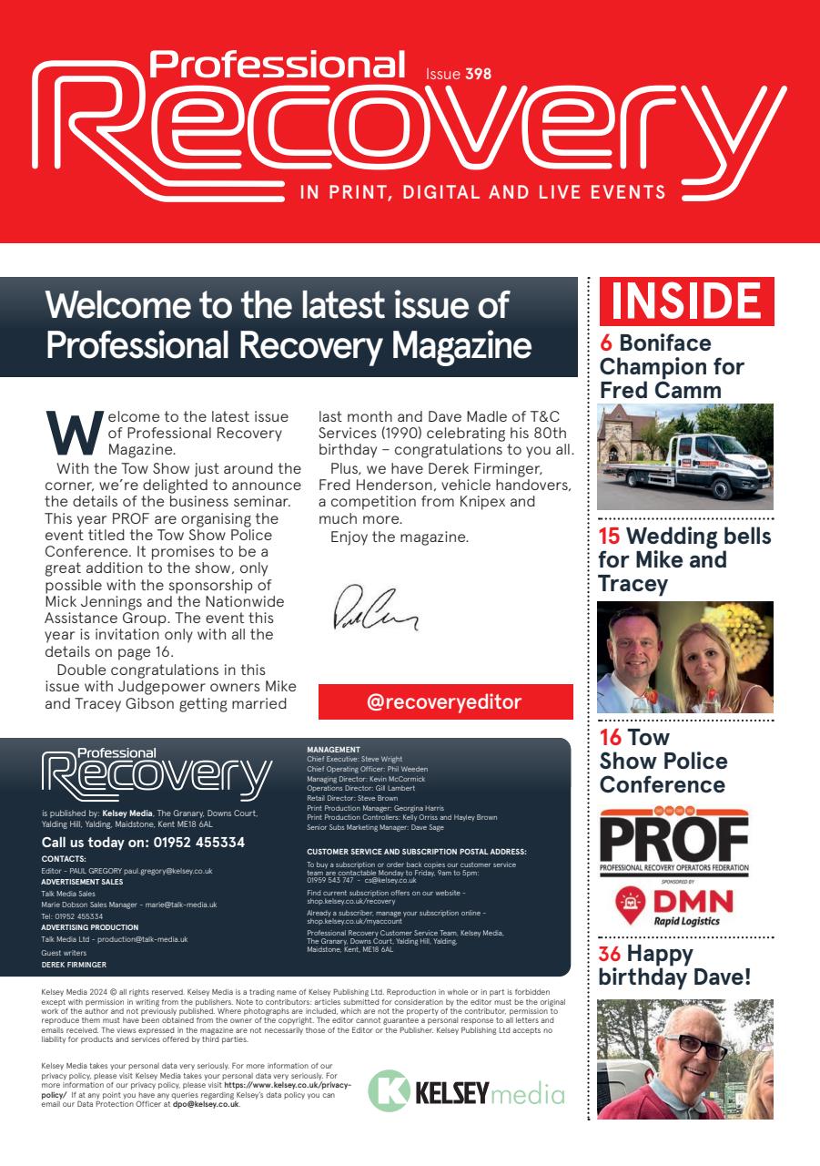 Professional Recovery Magazine Preview Pages