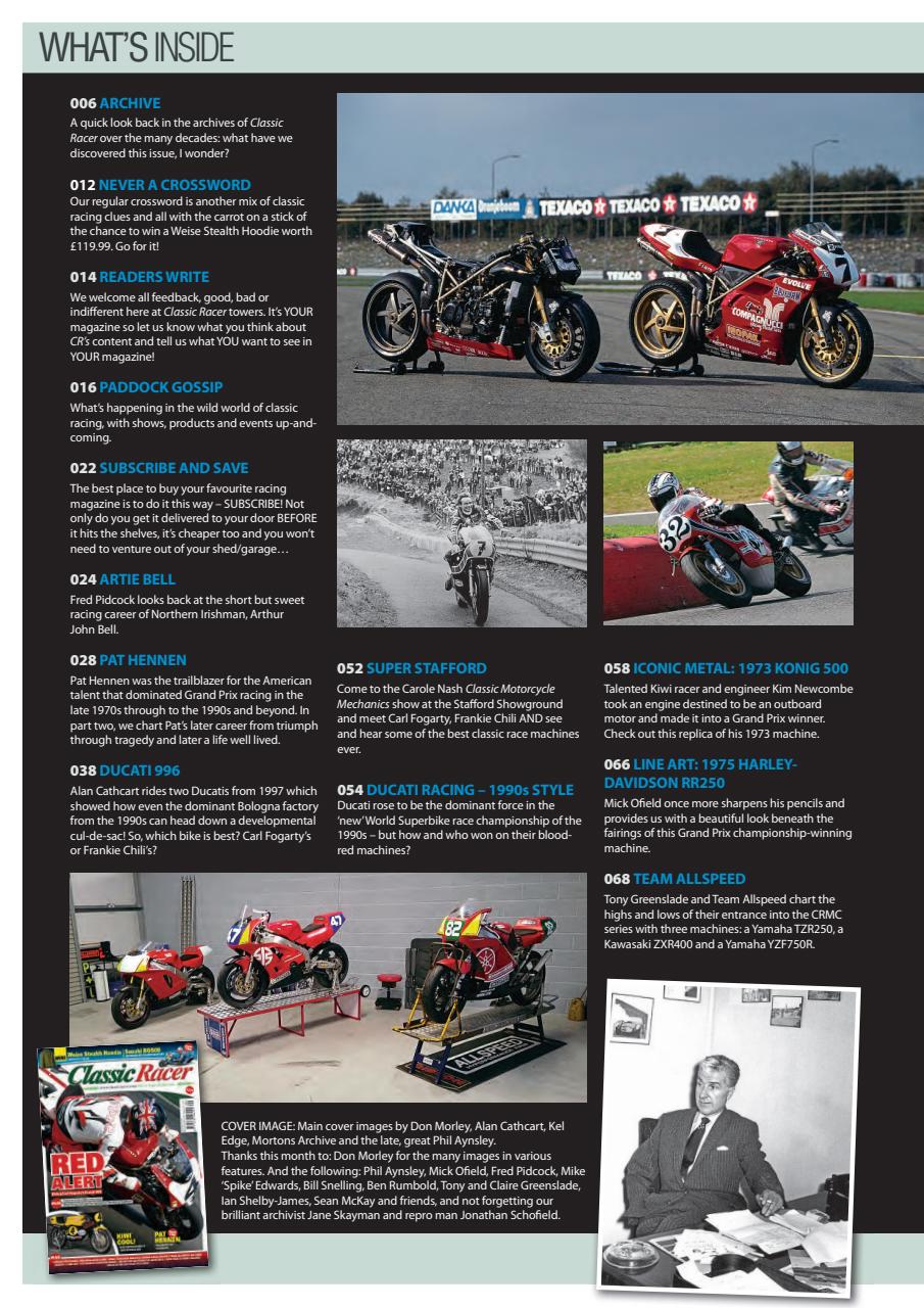 Classic Racer Preview Pages