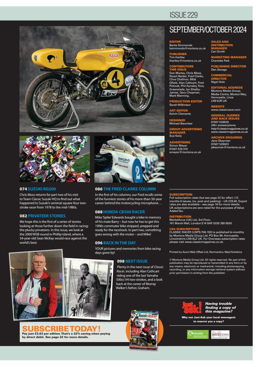 Classic Racer Preview Pages