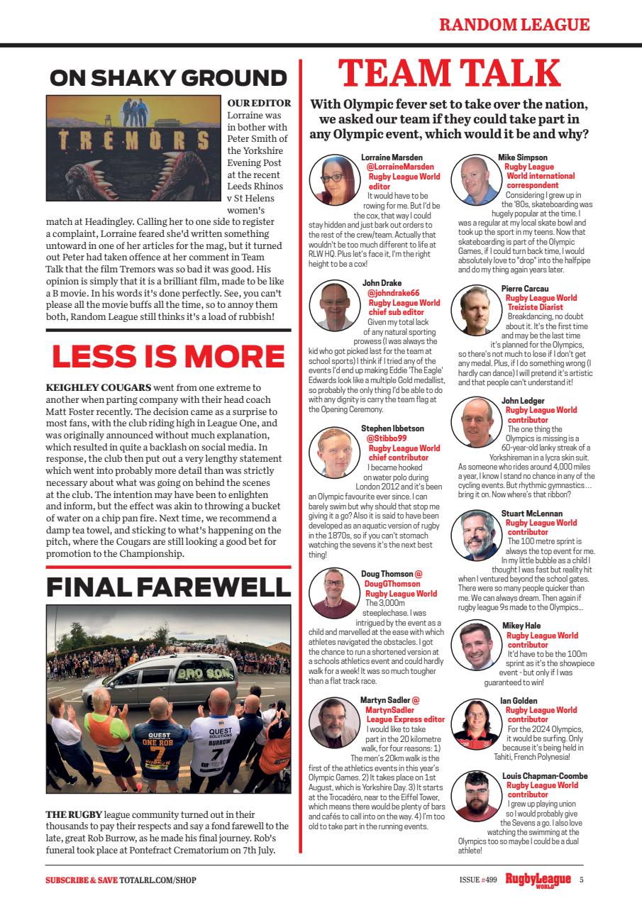 Rugby League World Preview Pages