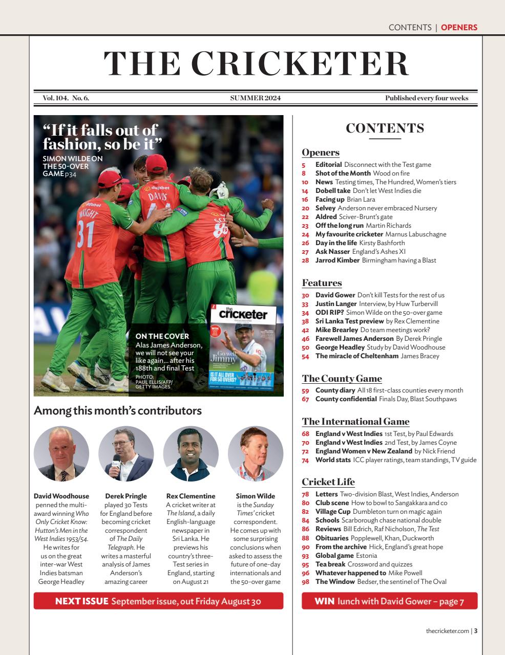 The Cricketer Magazine Preview Pages