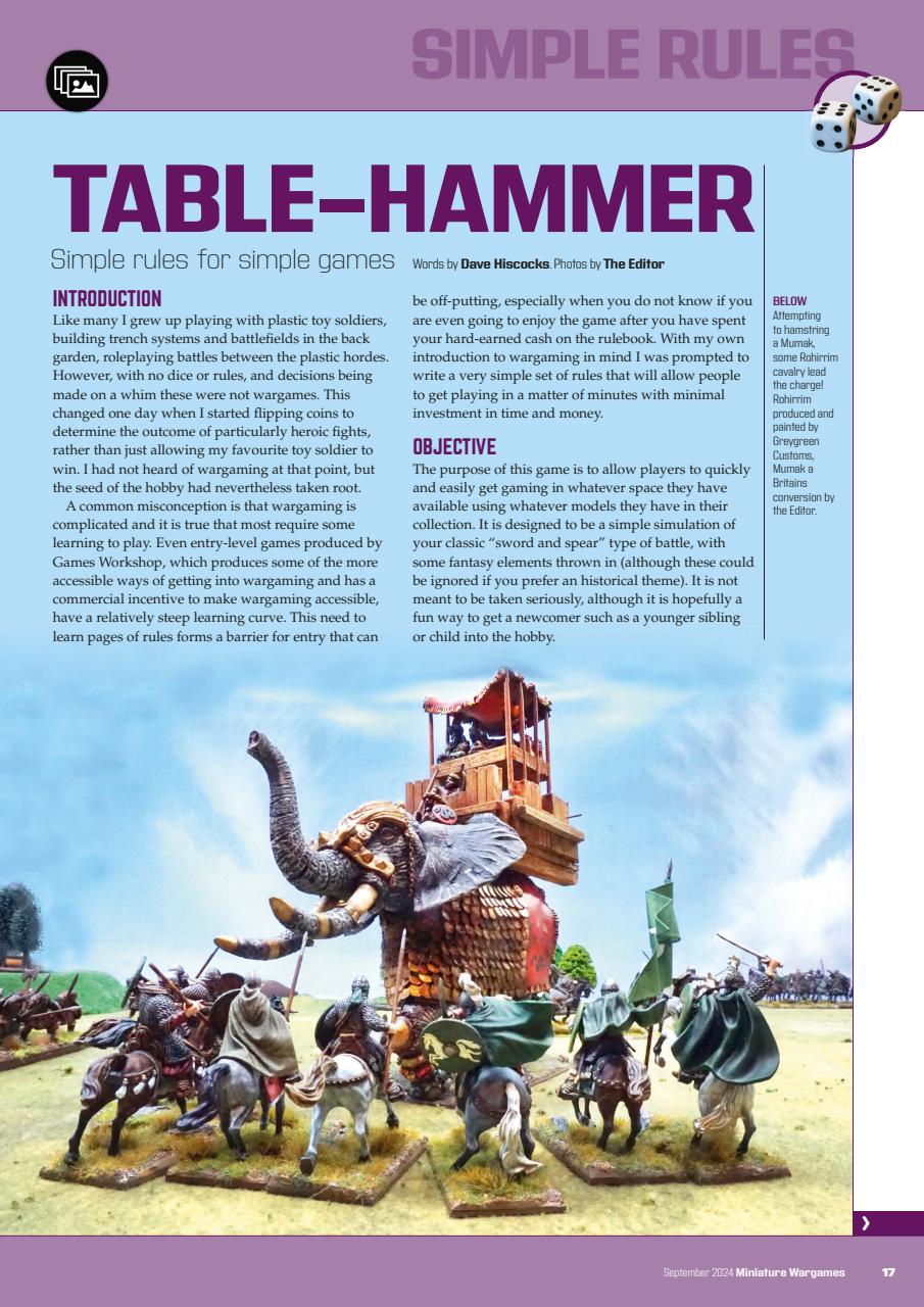 Miniature Wargames Preview Pages