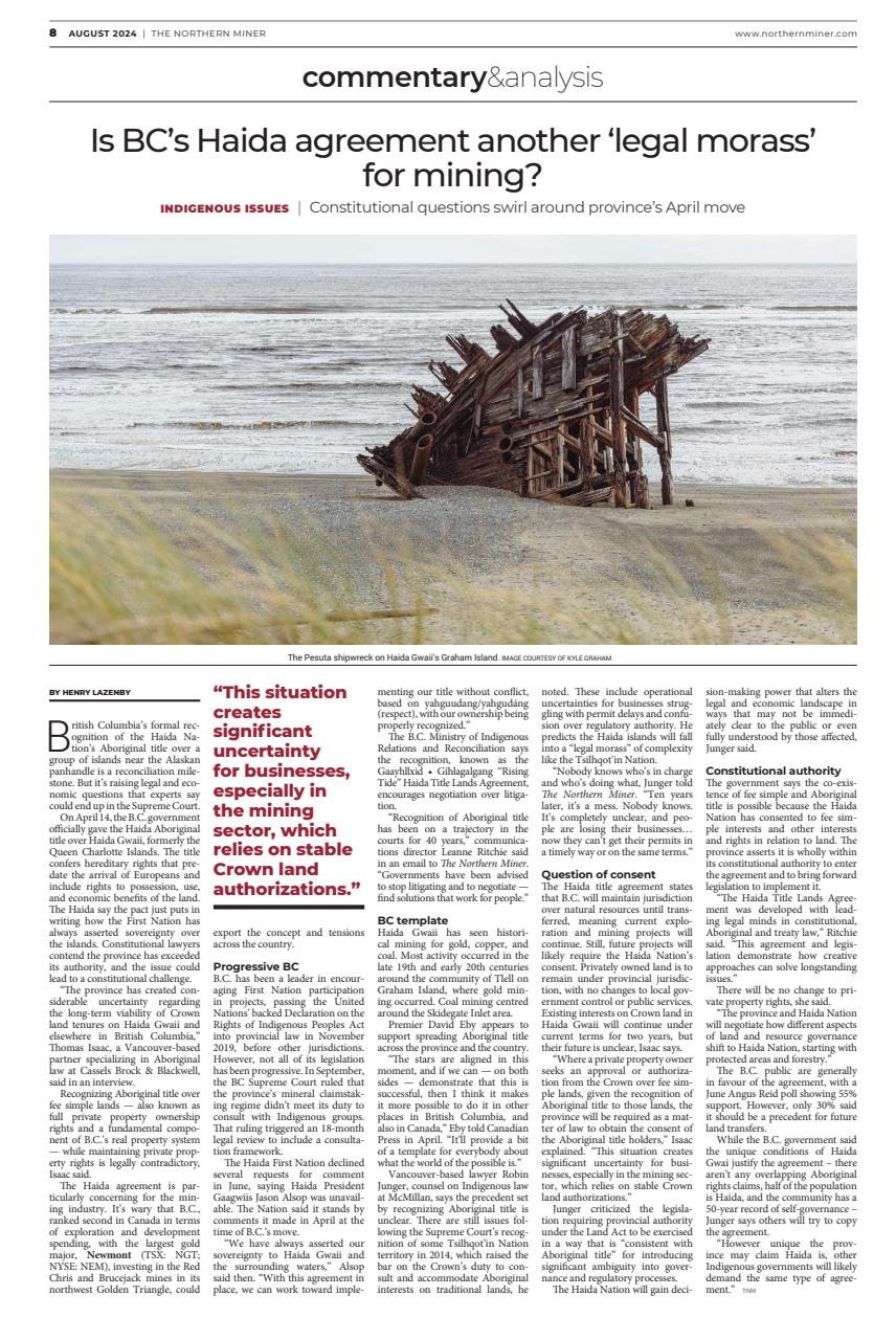 The Northern Miner Preview Pages