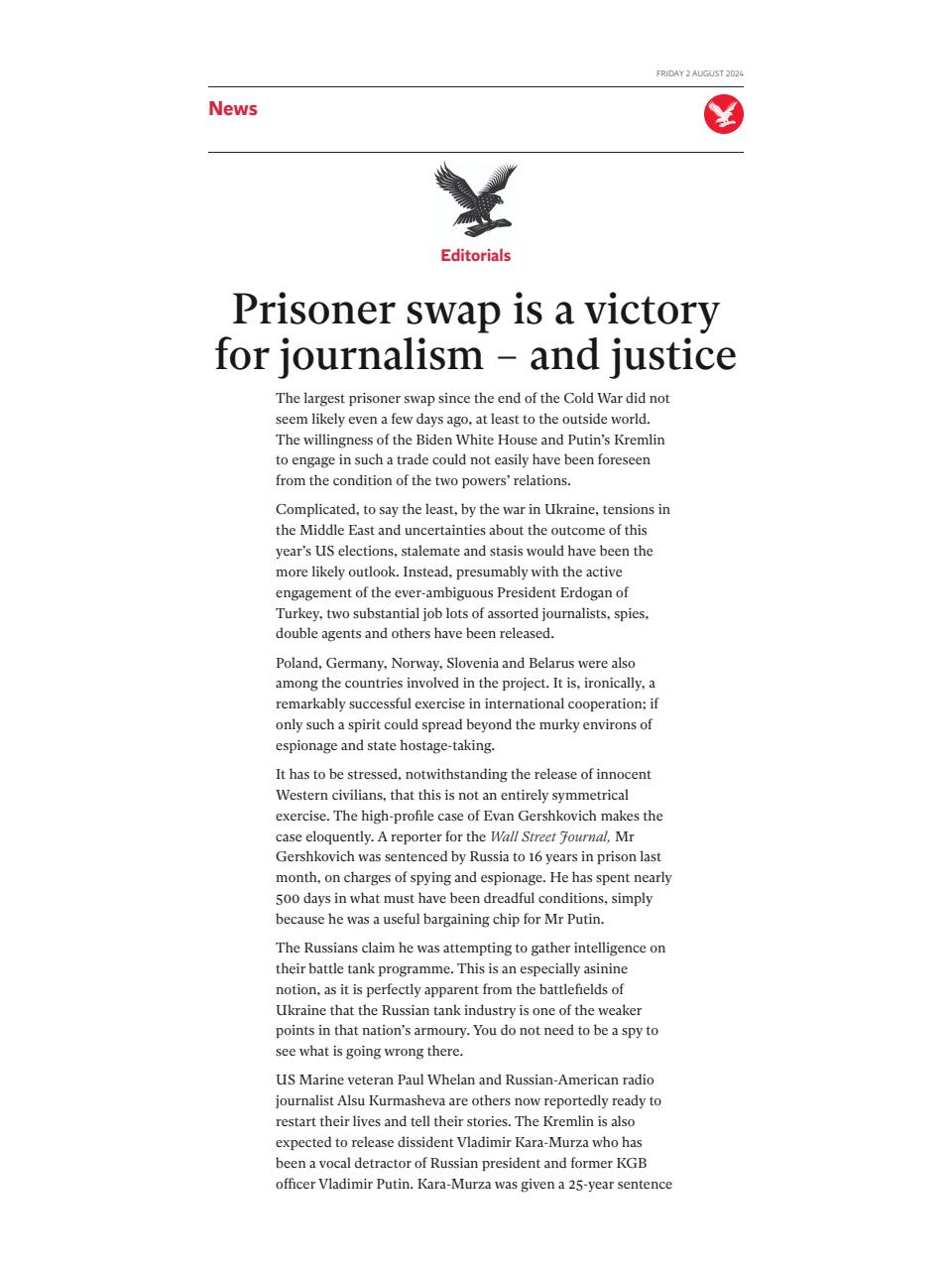 The Independent Daily Edition Newspaper Preview Pages