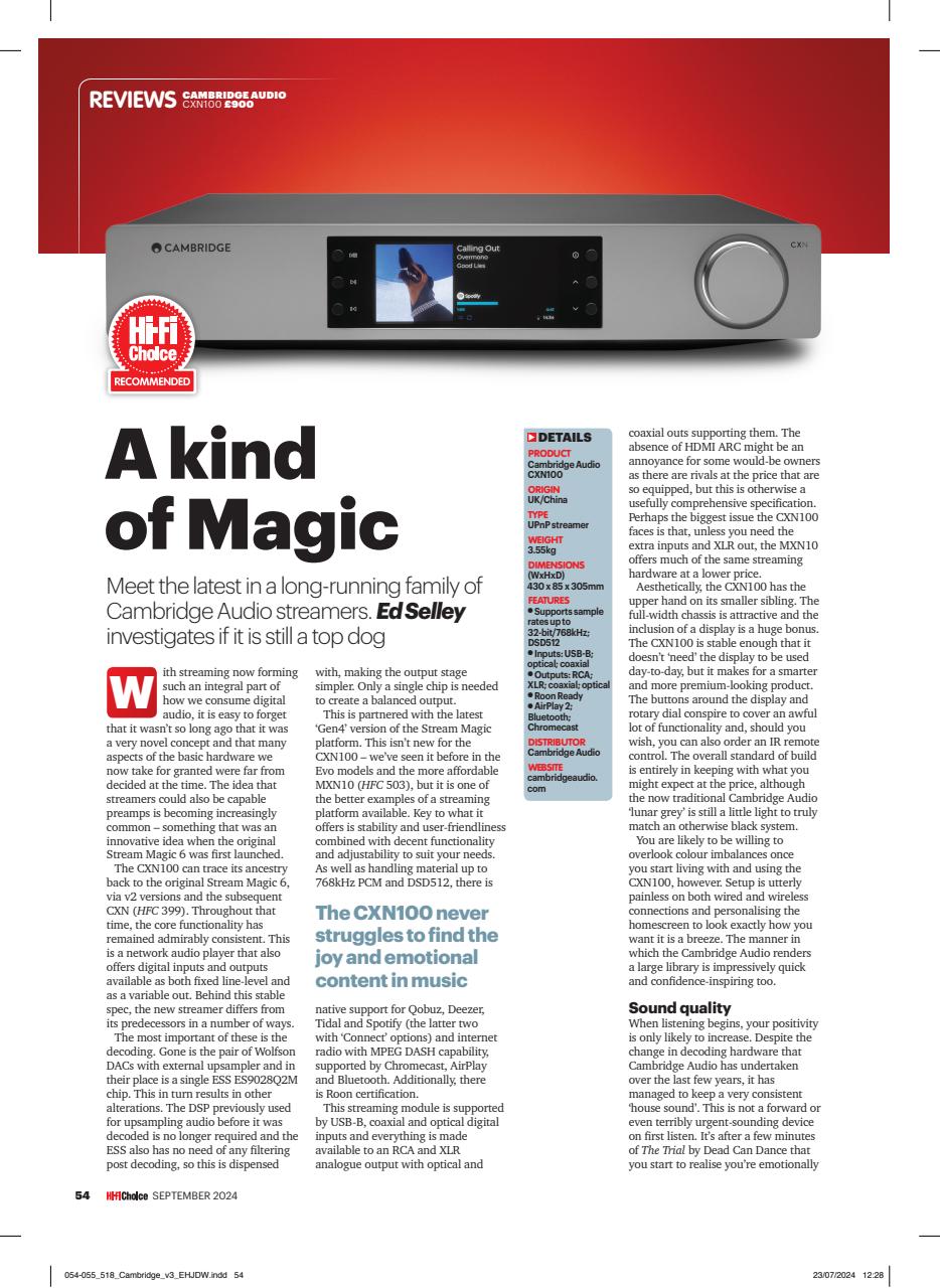 Hi-Fi Choice Preview Pages