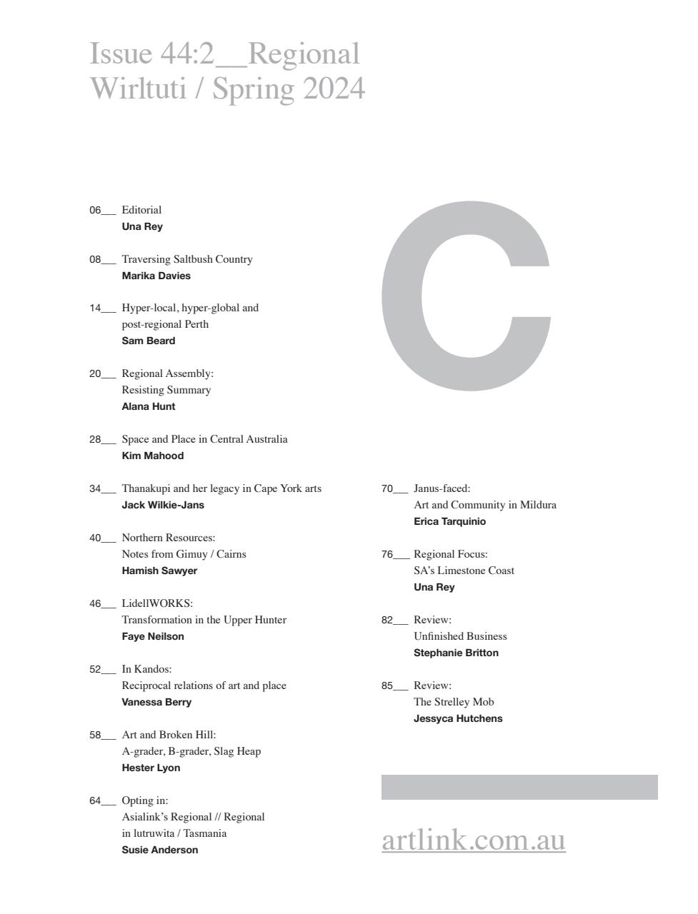 Artlink Magazine Preview Pages