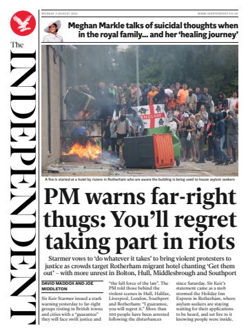 The Independent Daily Edition Newspaper issue Monday, August 5, 2024