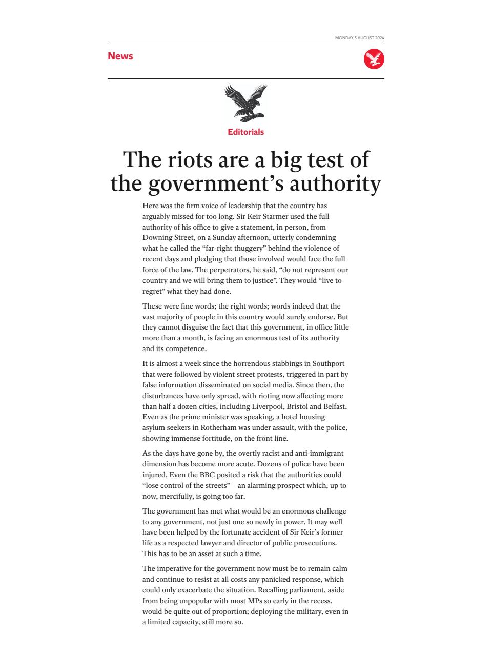 The Independent Daily Edition Newspaper - Monday, August 5, 2024 Edição ...
