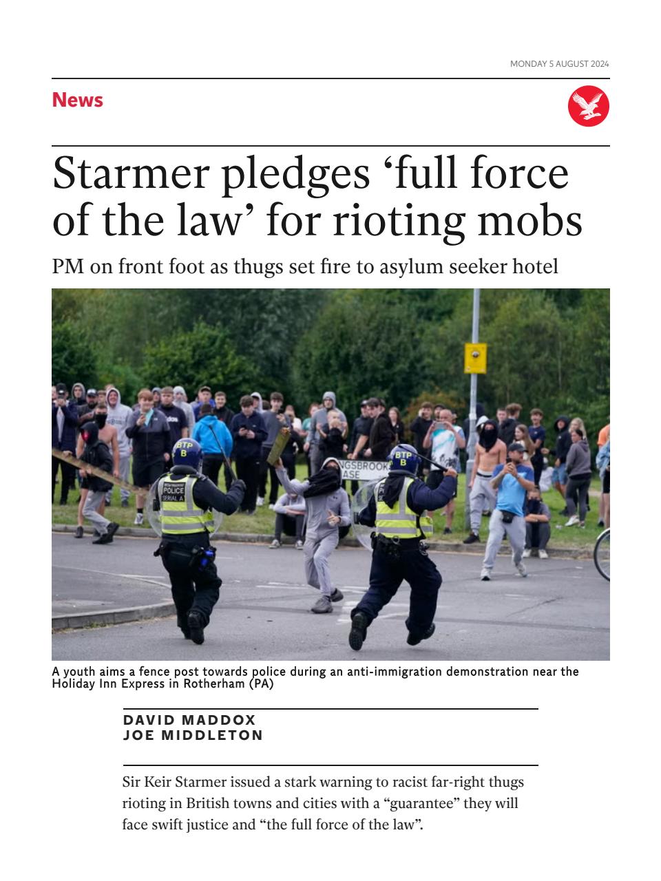 The Independent Daily Edition Newspaper Preview Pages