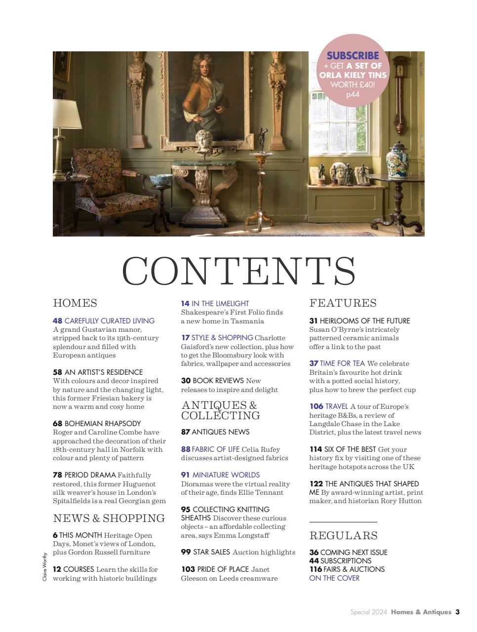 Homes & Antiques Magazine Preview Pages