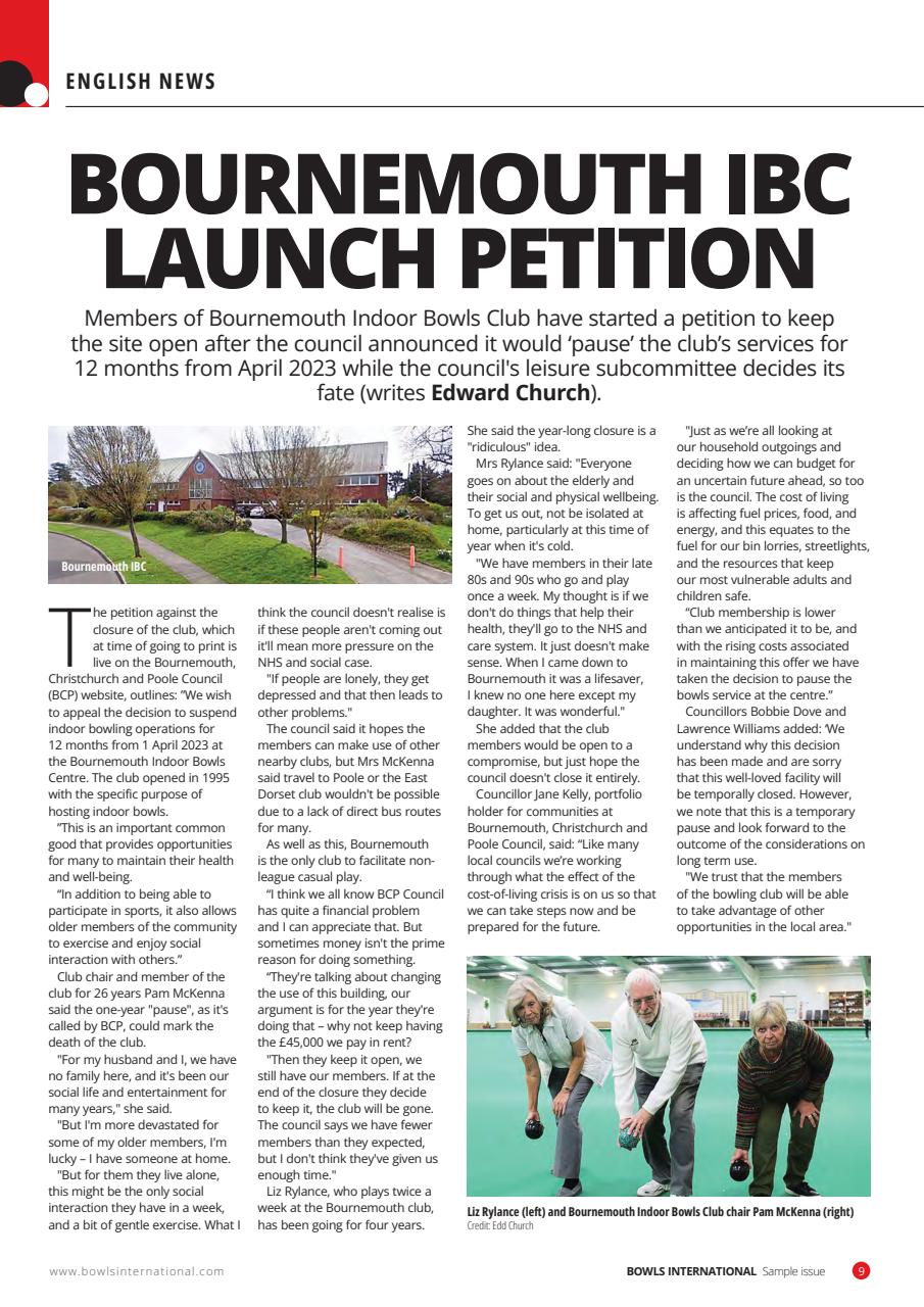 Bowls International Preview Pages
