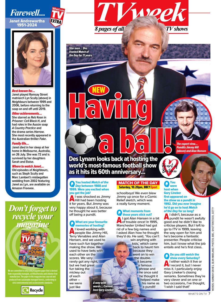 What's on TV Preview Pages