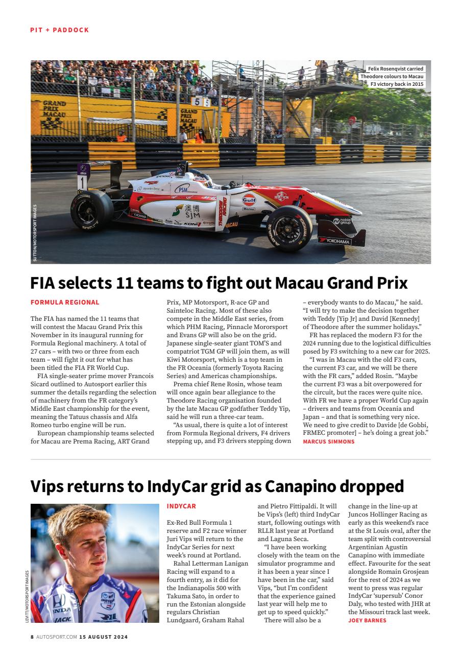 Autosport Preview Pages