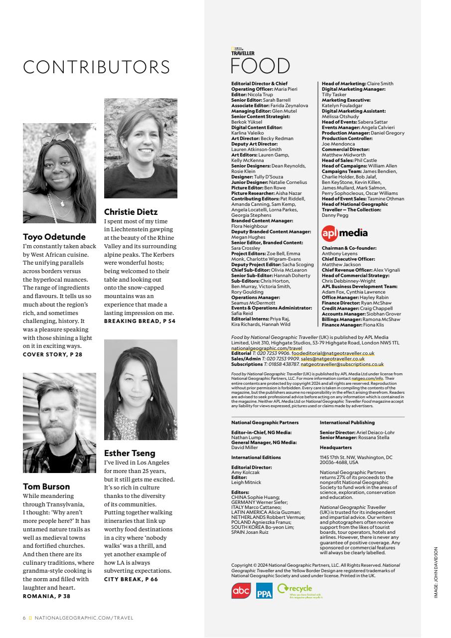 National Geographic Traveller Food Preview Pages