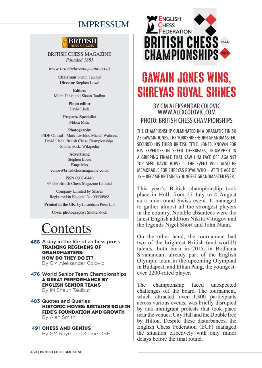 British Chess Magazine Preview Pages