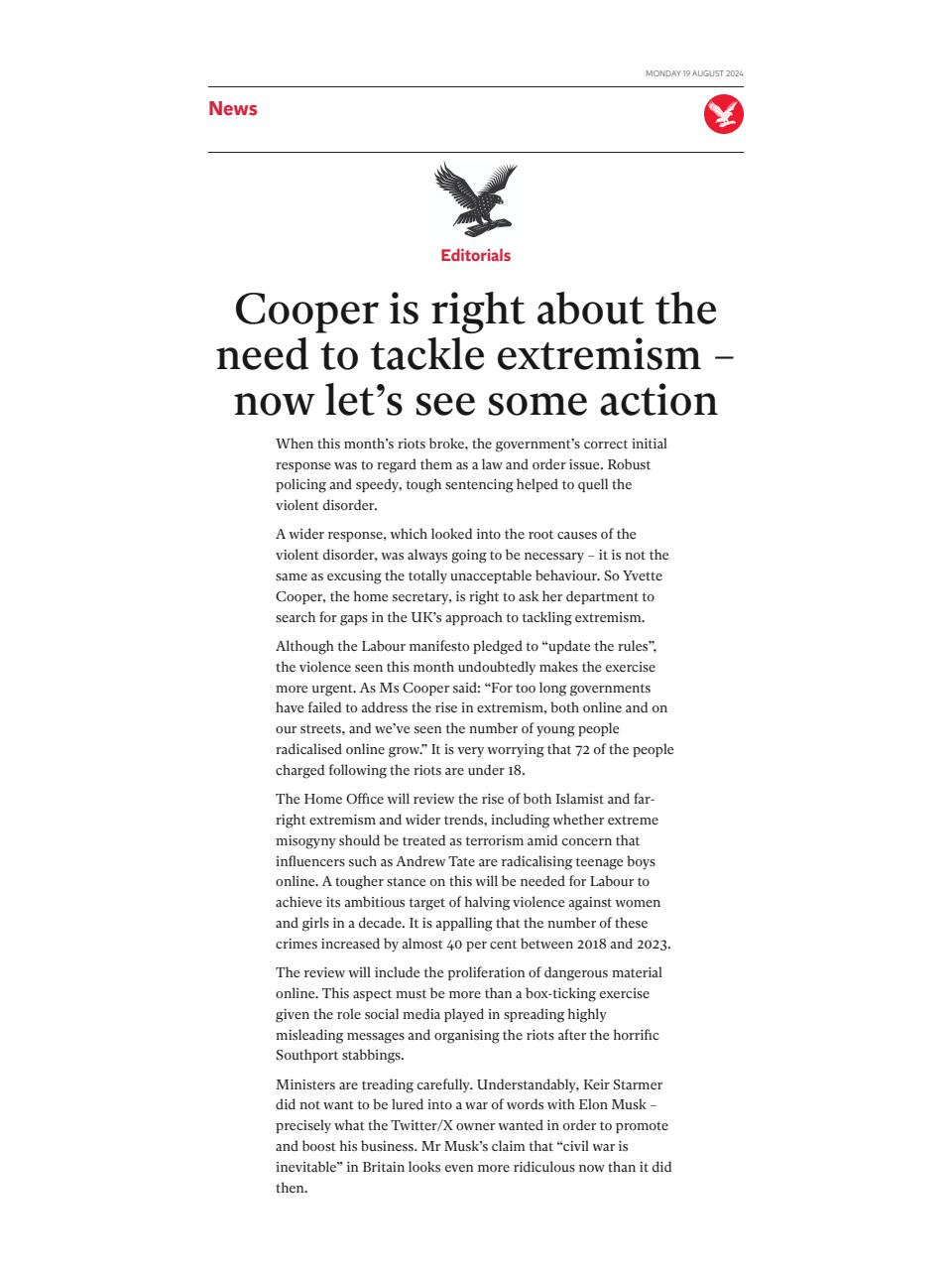 The Independent Daily Edition Newspaper Preview Pages
