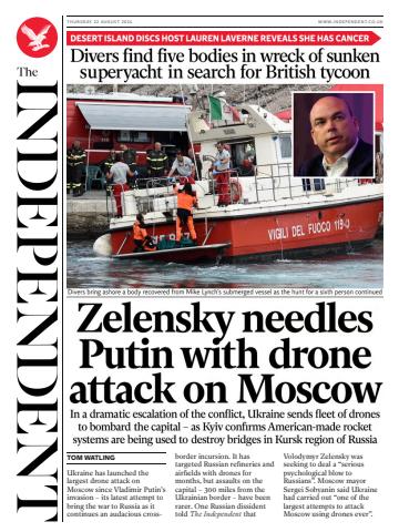 The Independent Daily Edition Newspaper issue Thursday, August 22, 2024