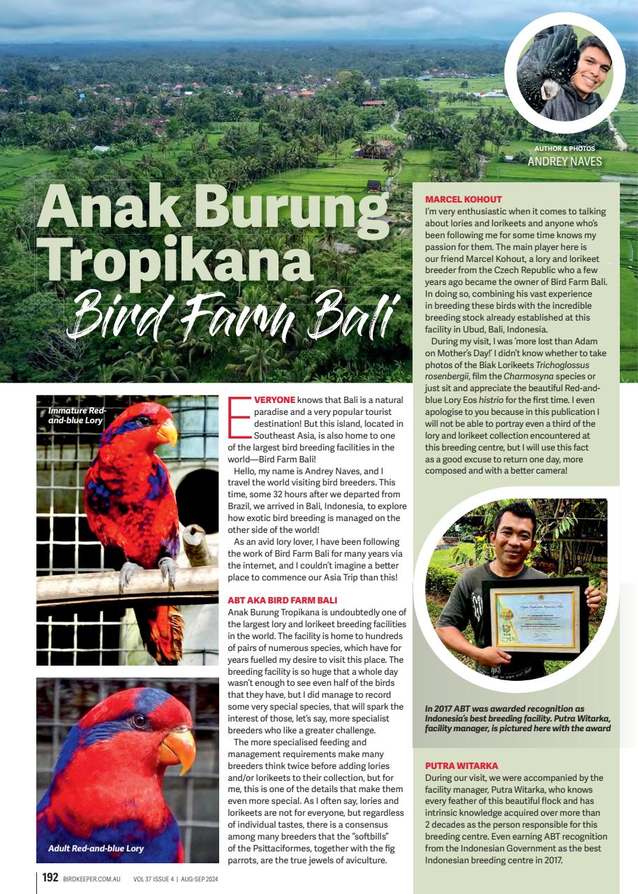 Australian Birdkeeper Magazine Preview Pages