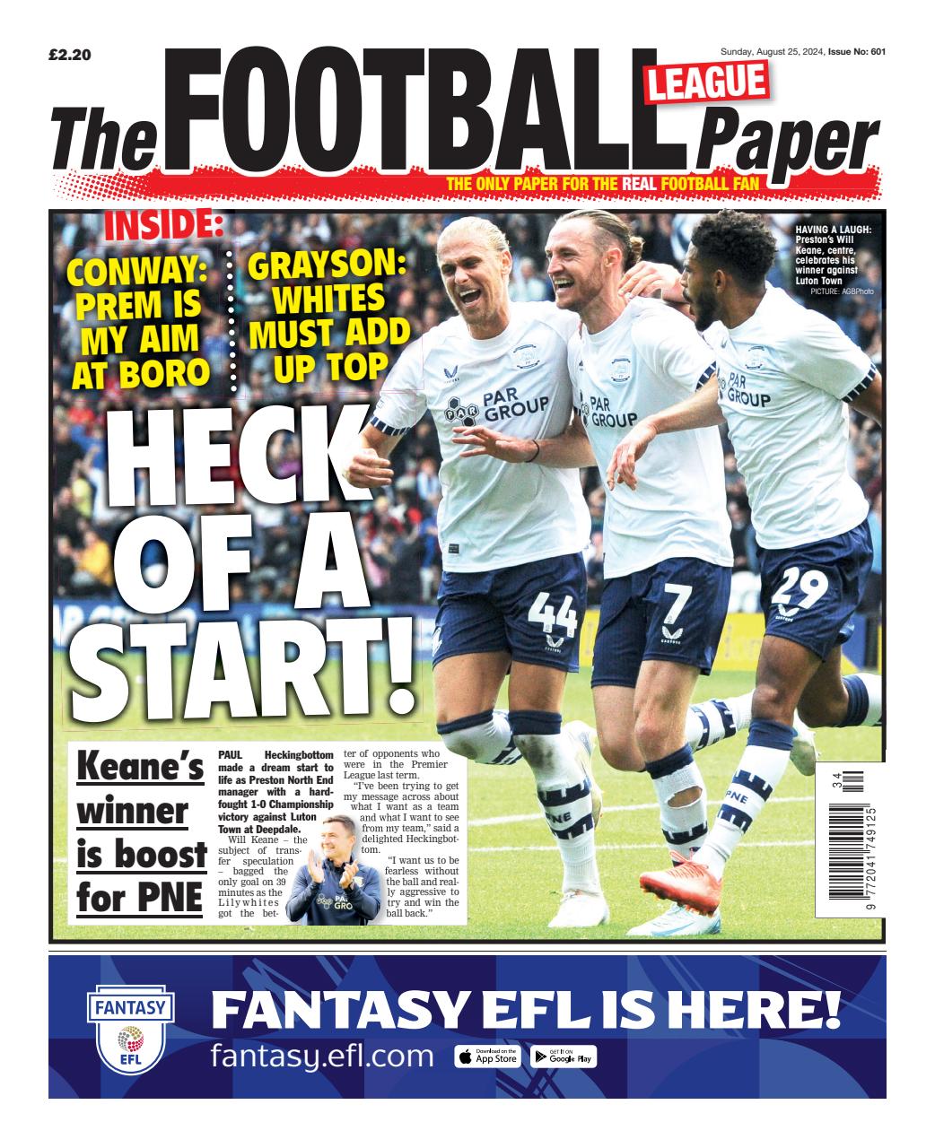 The Football League Paper Preview Pages
