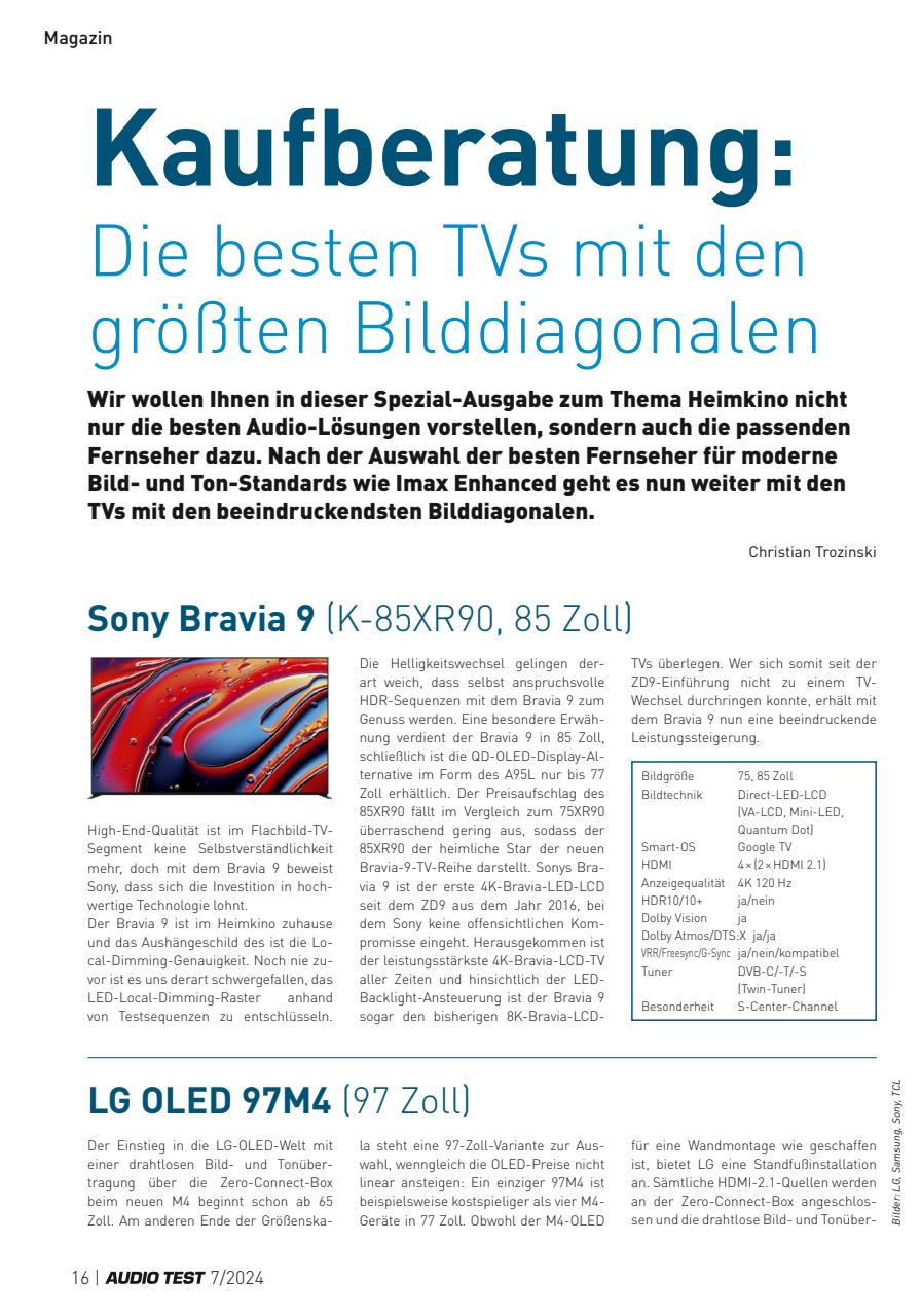 Audio Test Preview Pages