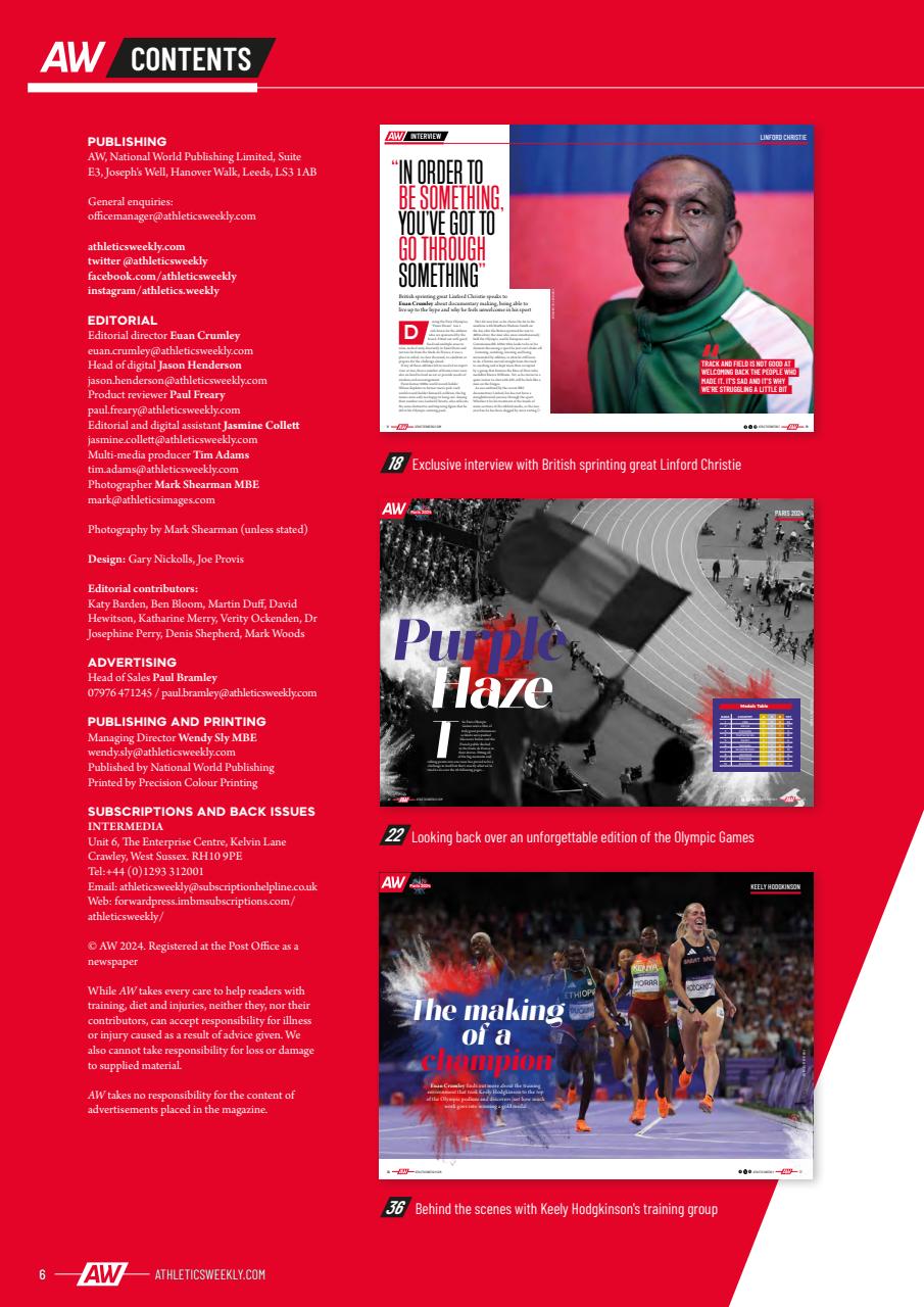 AW – Athletics Weekly Magazine Preview Pages