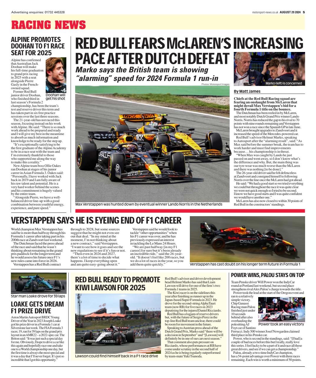 Motorsport News Preview Pages
