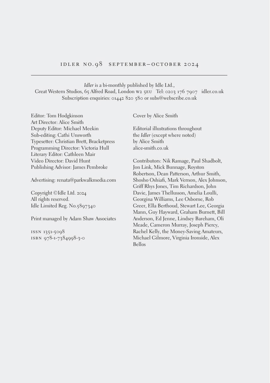 The Idler Magazine Preview Pages