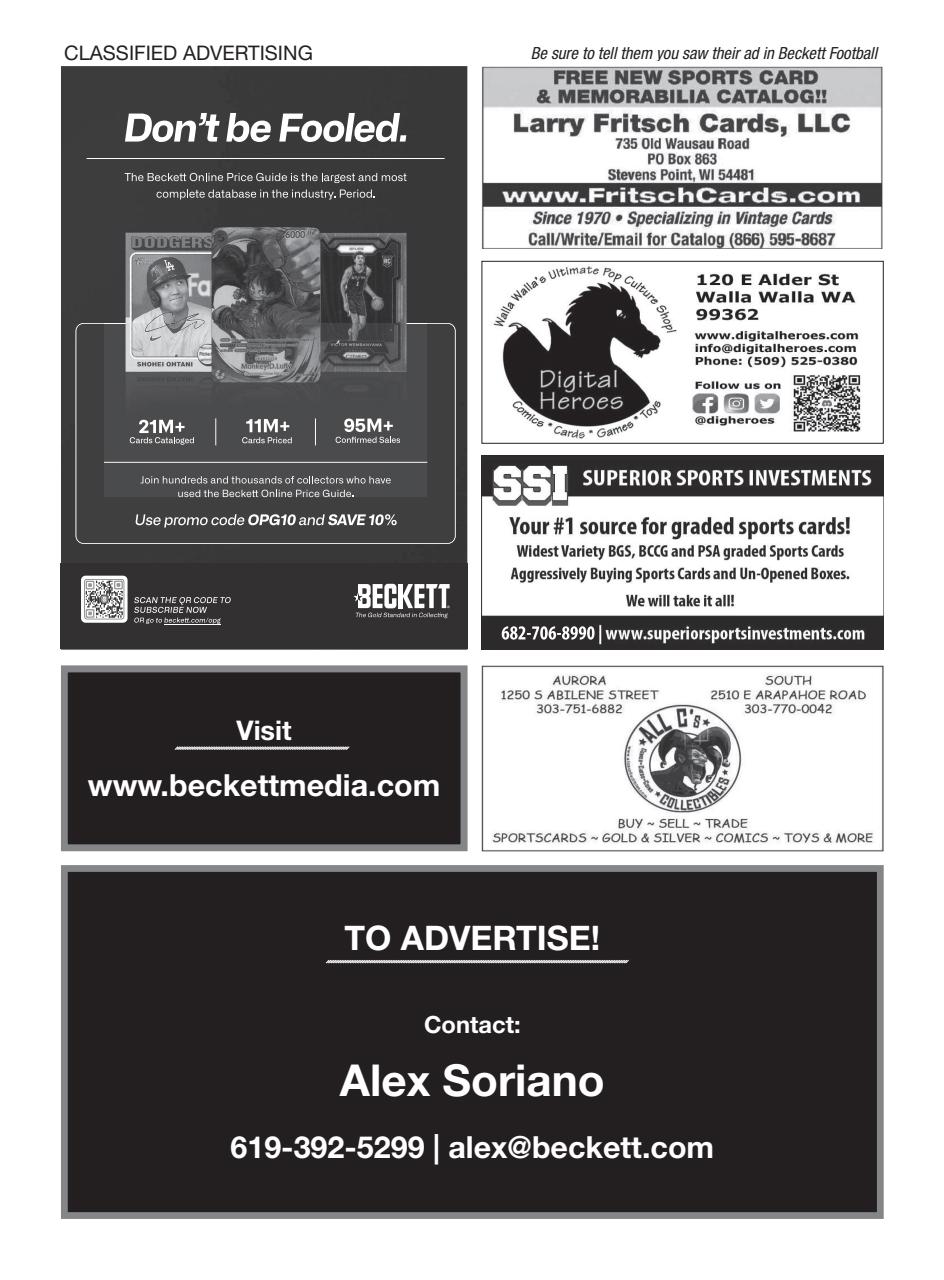 Beckett Football Magazine Preview Pages