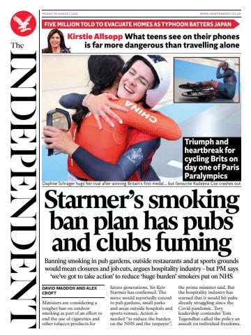 The Independent Daily Edition Newspaper issue Friday, August 30, 2024