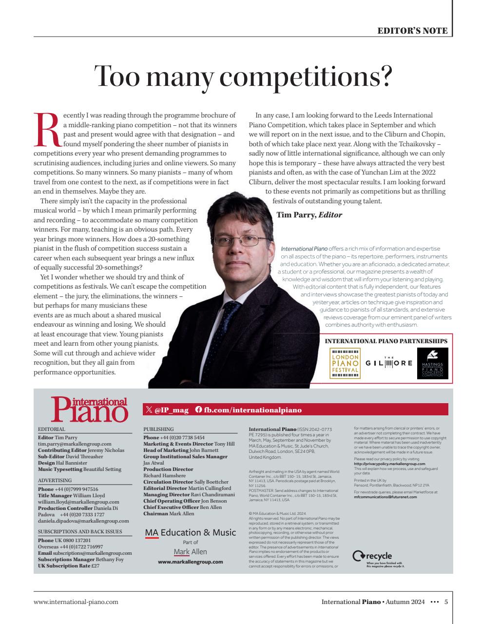 International Piano Preview Pages