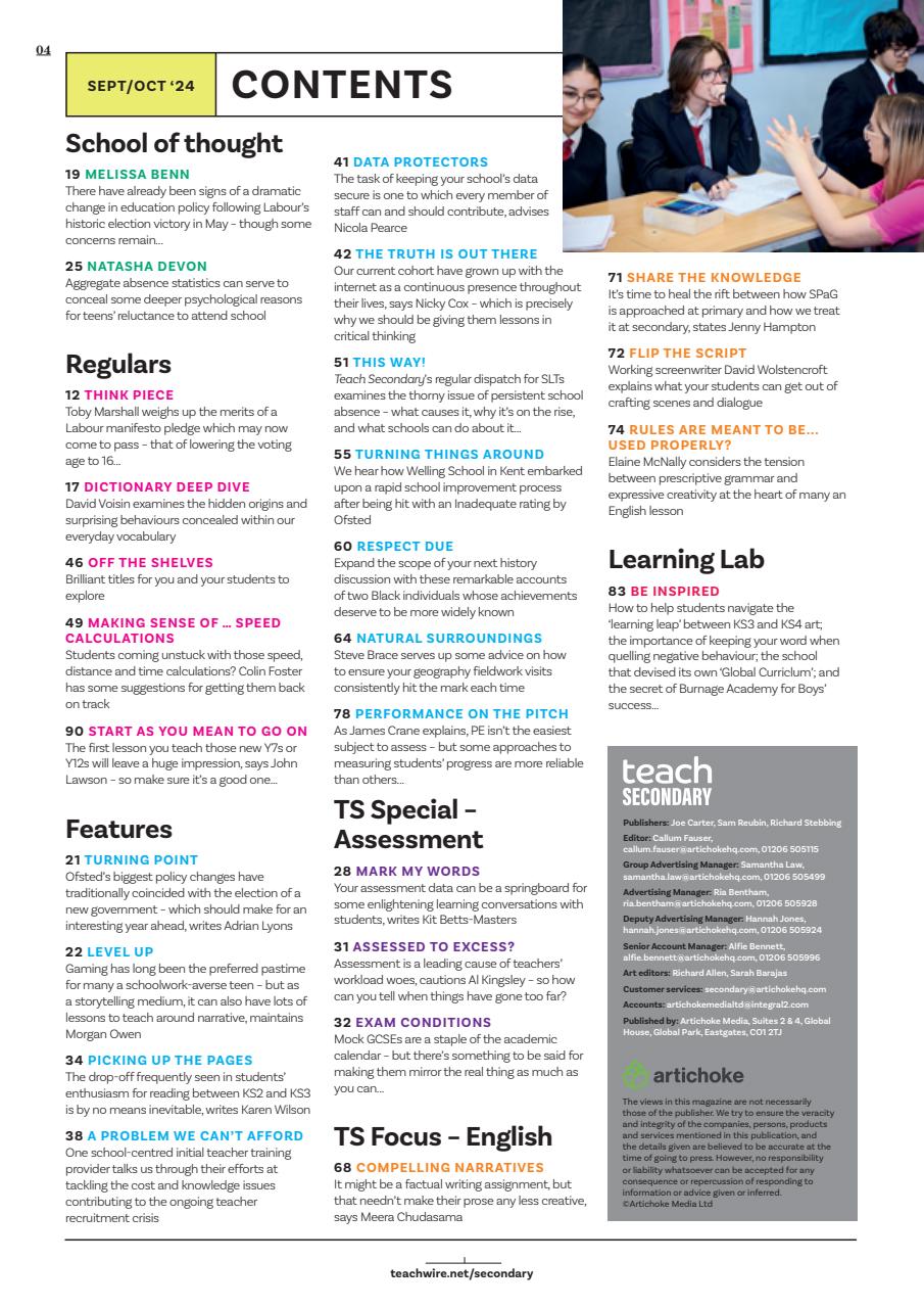 Teach Secondary Preview Pages