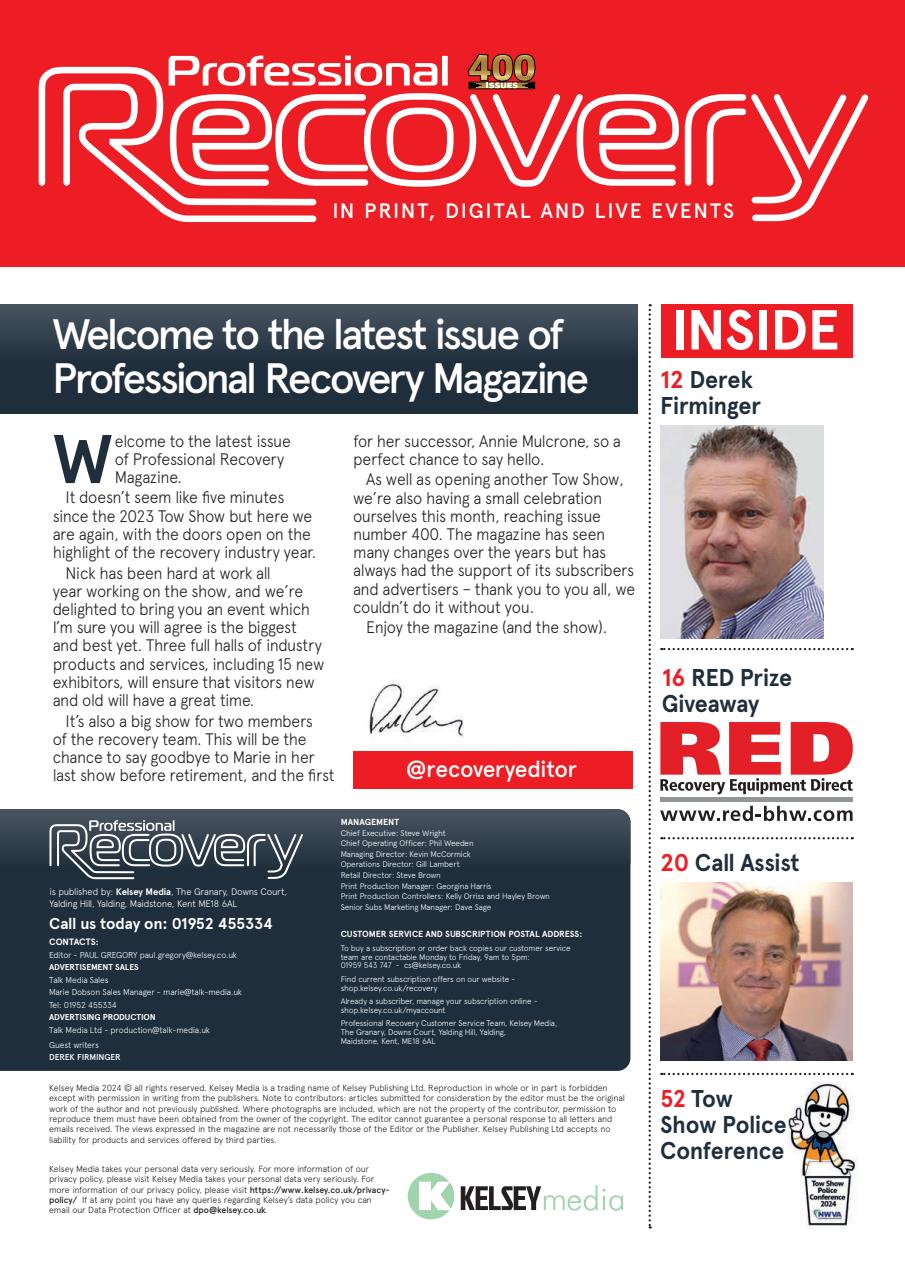 Professional Recovery Magazine Preview Pages