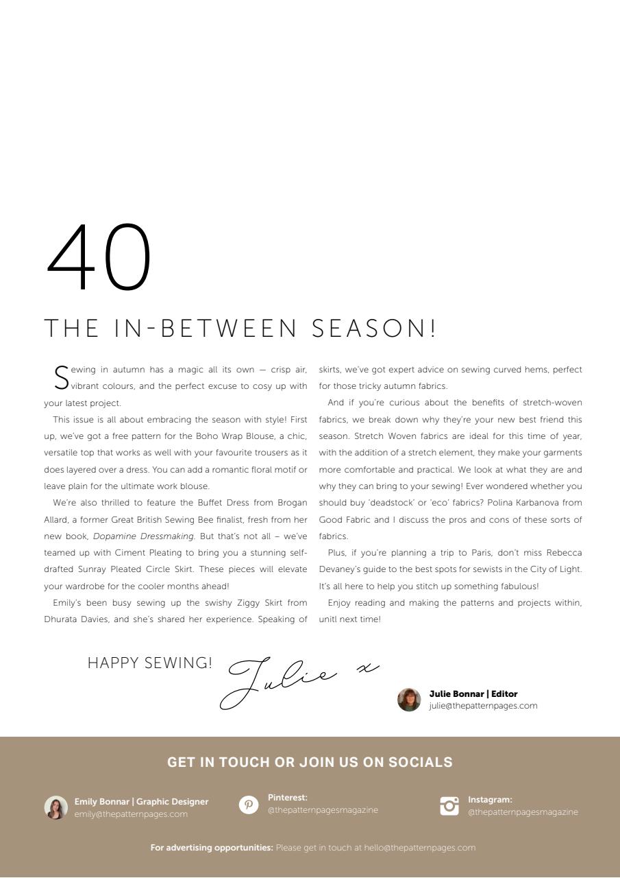 The Pattern Pages Sewing Magazine Preview Pages