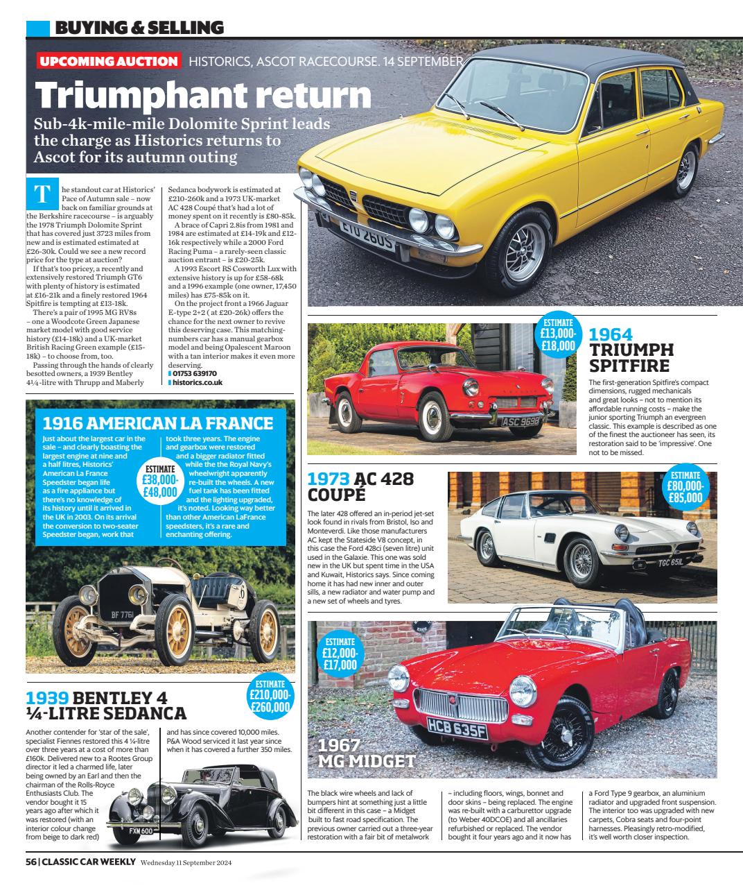 Classic Car Weekly Preview Pages