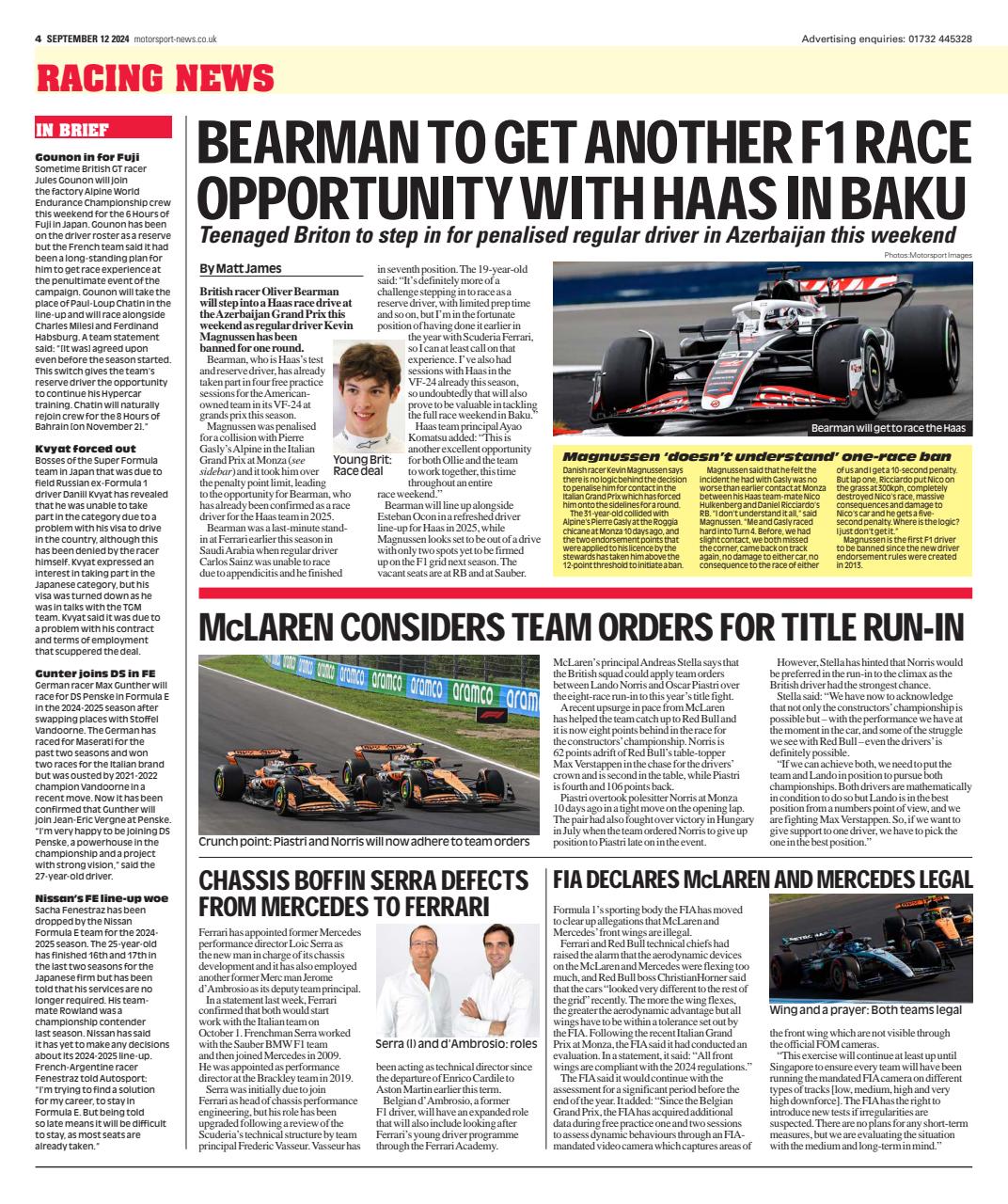 Motorsport News Preview Pages