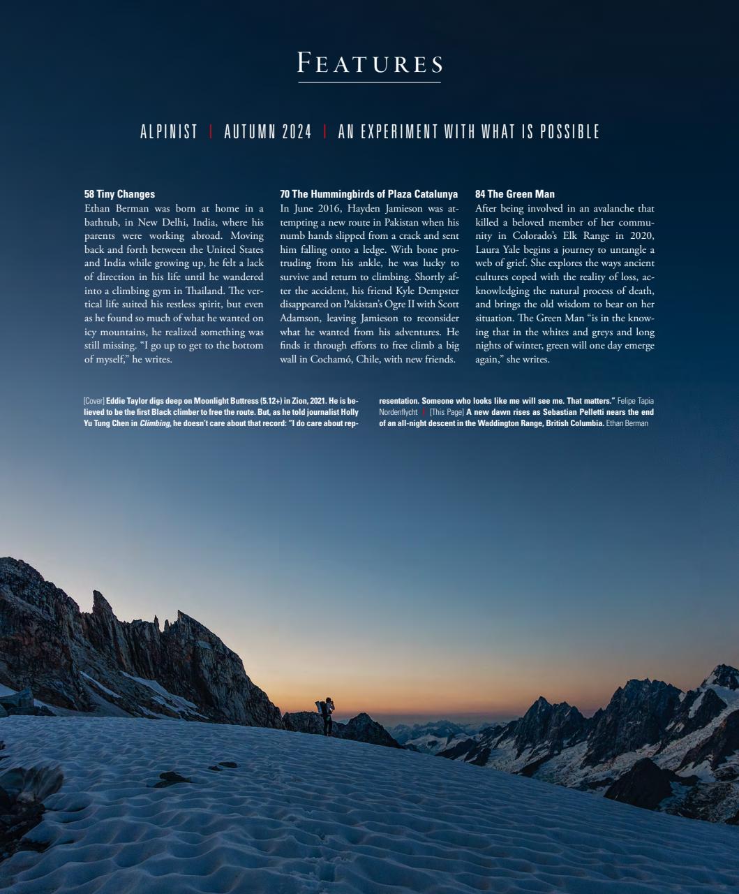 Alpinist Preview Pages