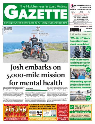 The Holderness & Hornsea Gazette issue Holderness Gazette Sept 12, 2024