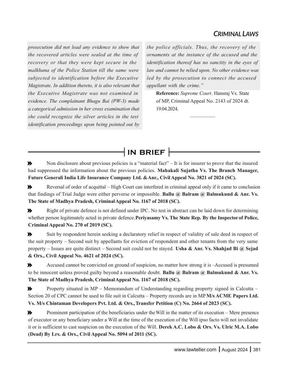 Lawteller – A Legal Awareness Magazine Preview Pages