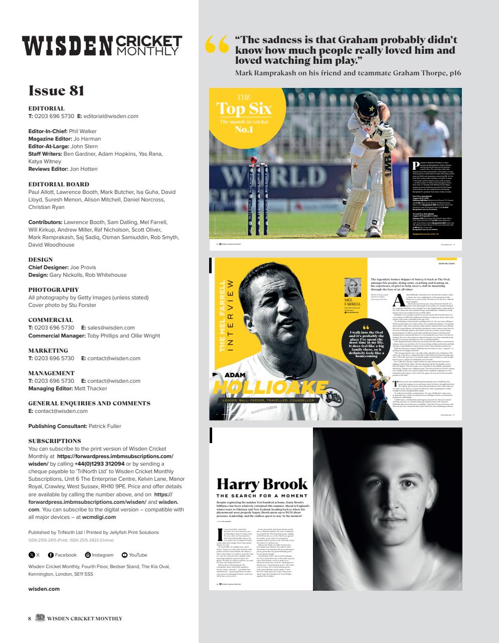 Wisden Cricket Monthly Preview Pages