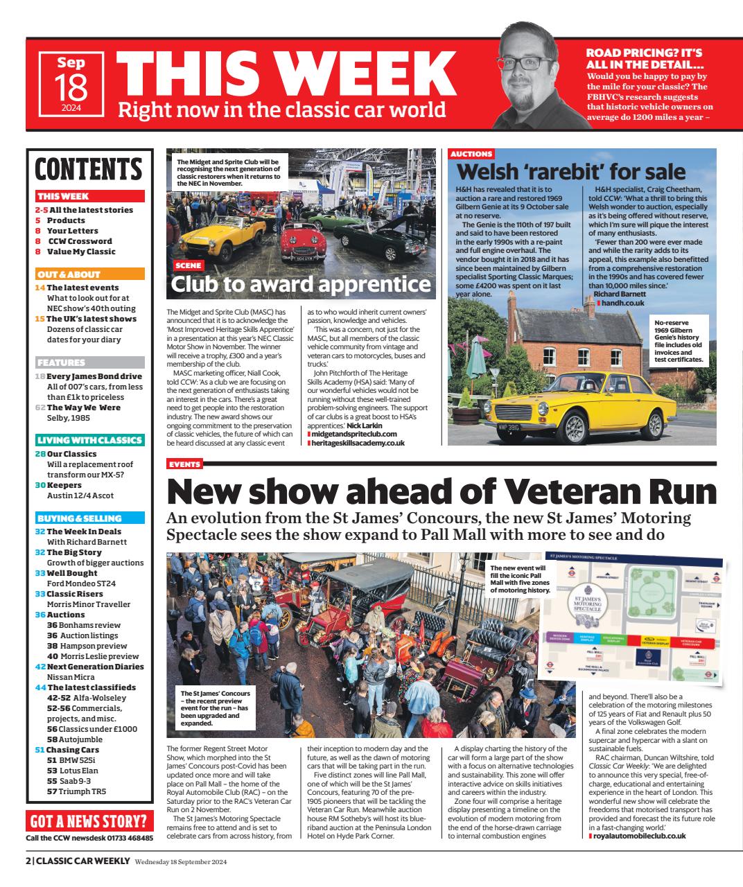 Classic Car Weekly Magazine - 18-Sep-2024 Back Issue