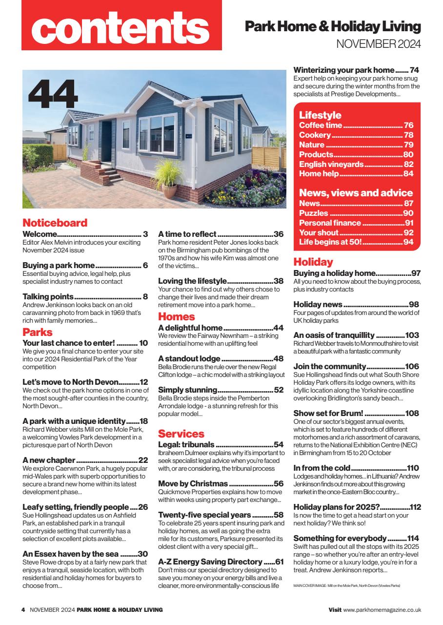 Park Home & Holiday Living Preview Pages