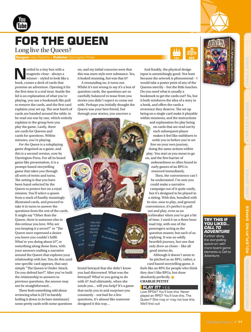 Tabletop Gaming Preview Pages