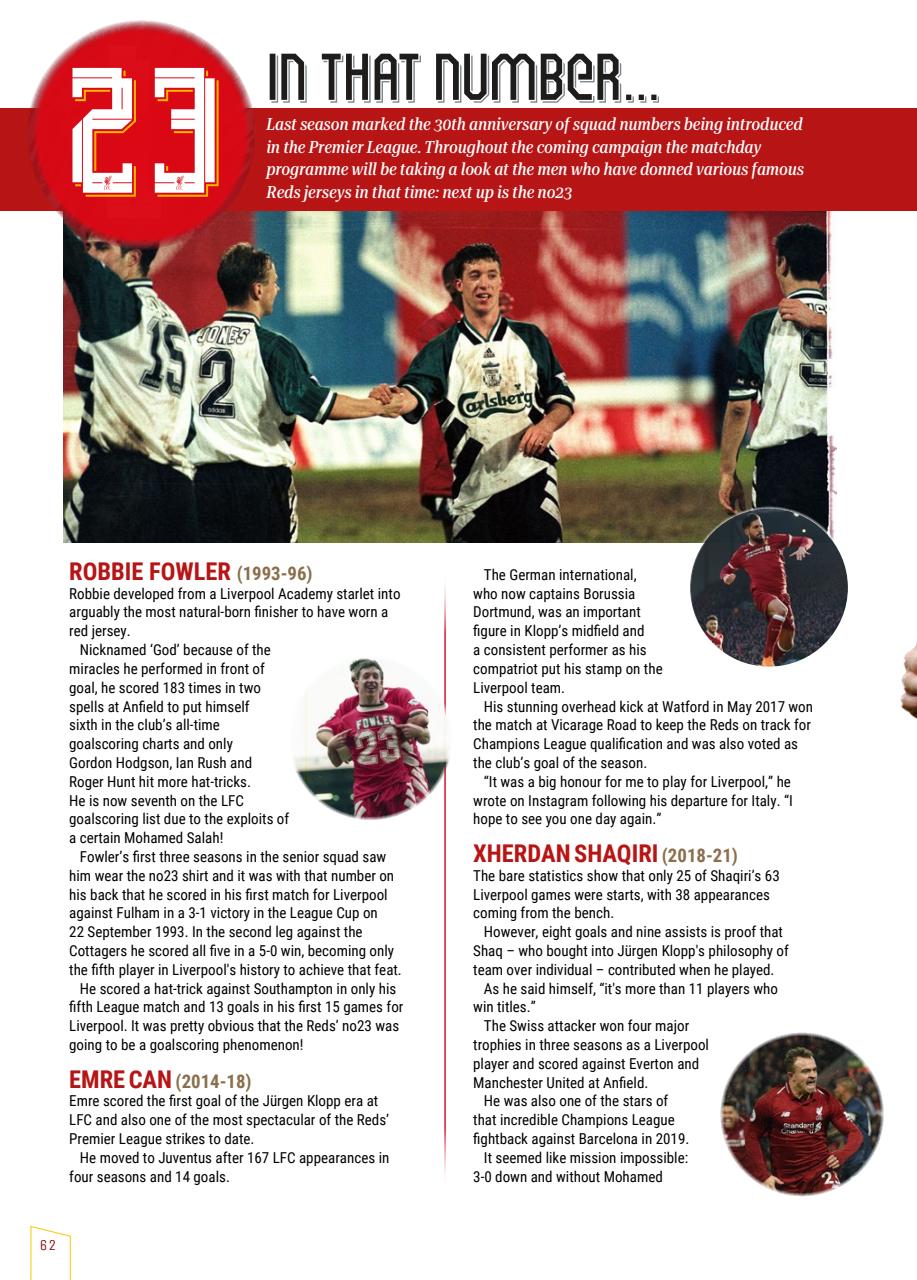 Liverpool FC Programmes Preview Pages