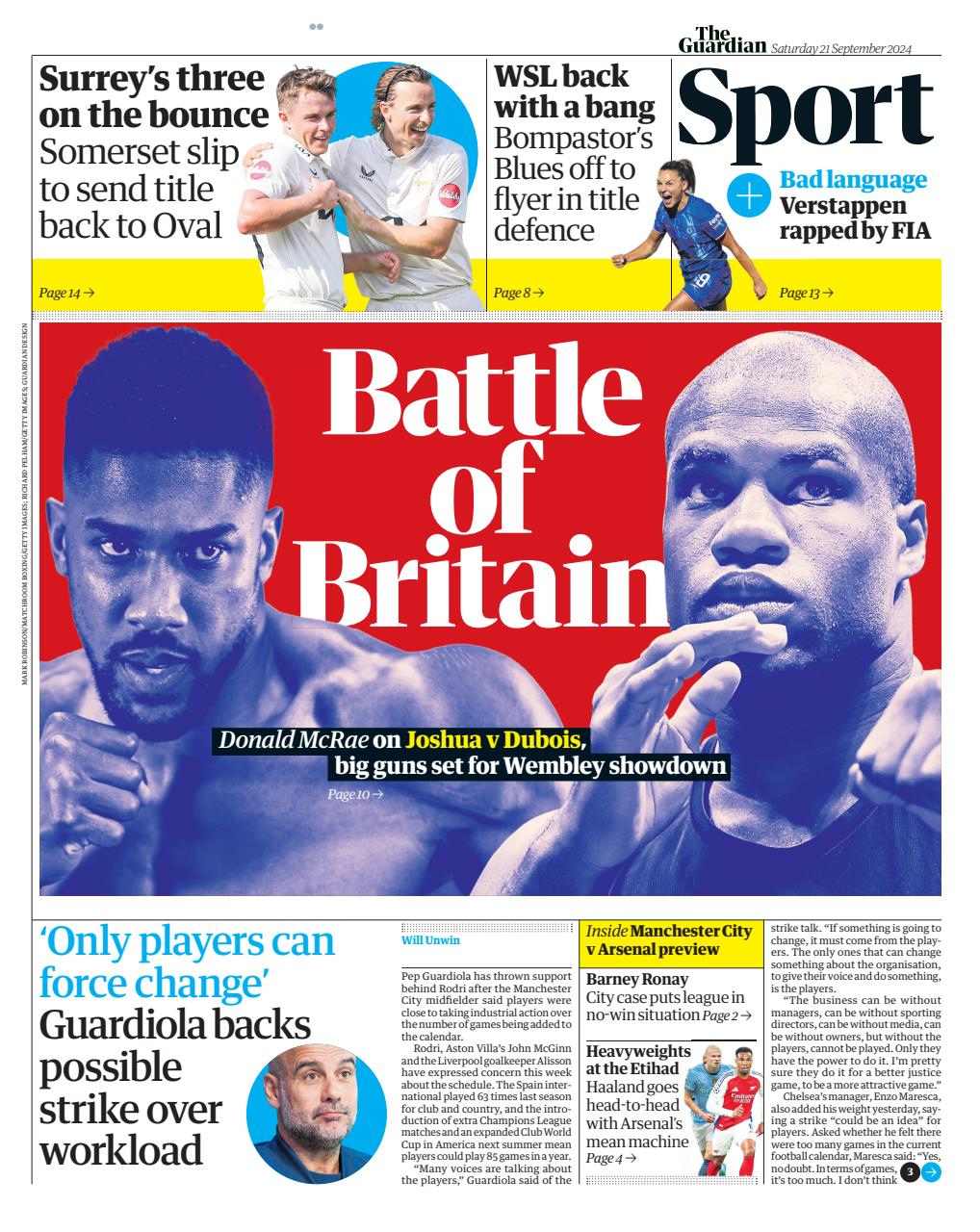 The Guardian Newspaper Preview Pages