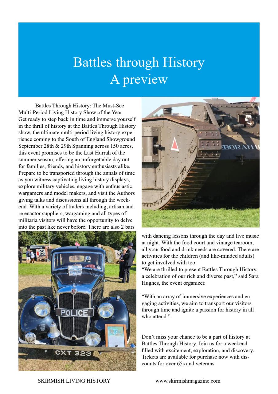 Skirmish Living History Preview Pages